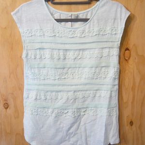 Lauren Conrad Light Blue Capped Sleeve Top